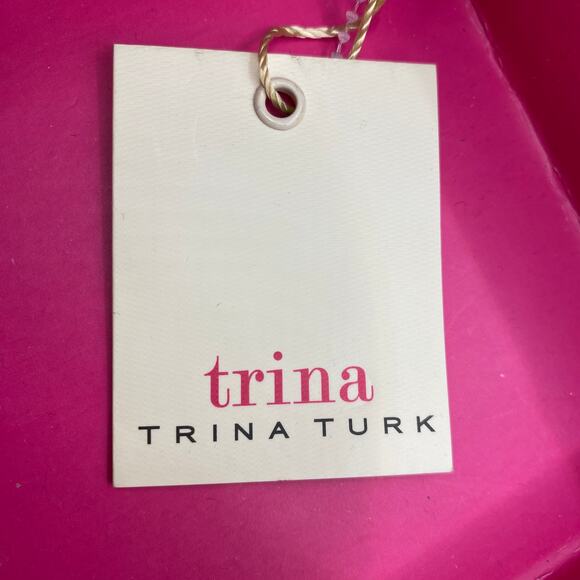Trina Turk Floral Zip Around‎ Wallet Clutch Hot Pink Kelly Green Cottagecore NWT - Picture 6 of 6